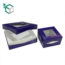 cajas de joyas de papel de logotipo caja de cartón para joyas con ventana de PVC